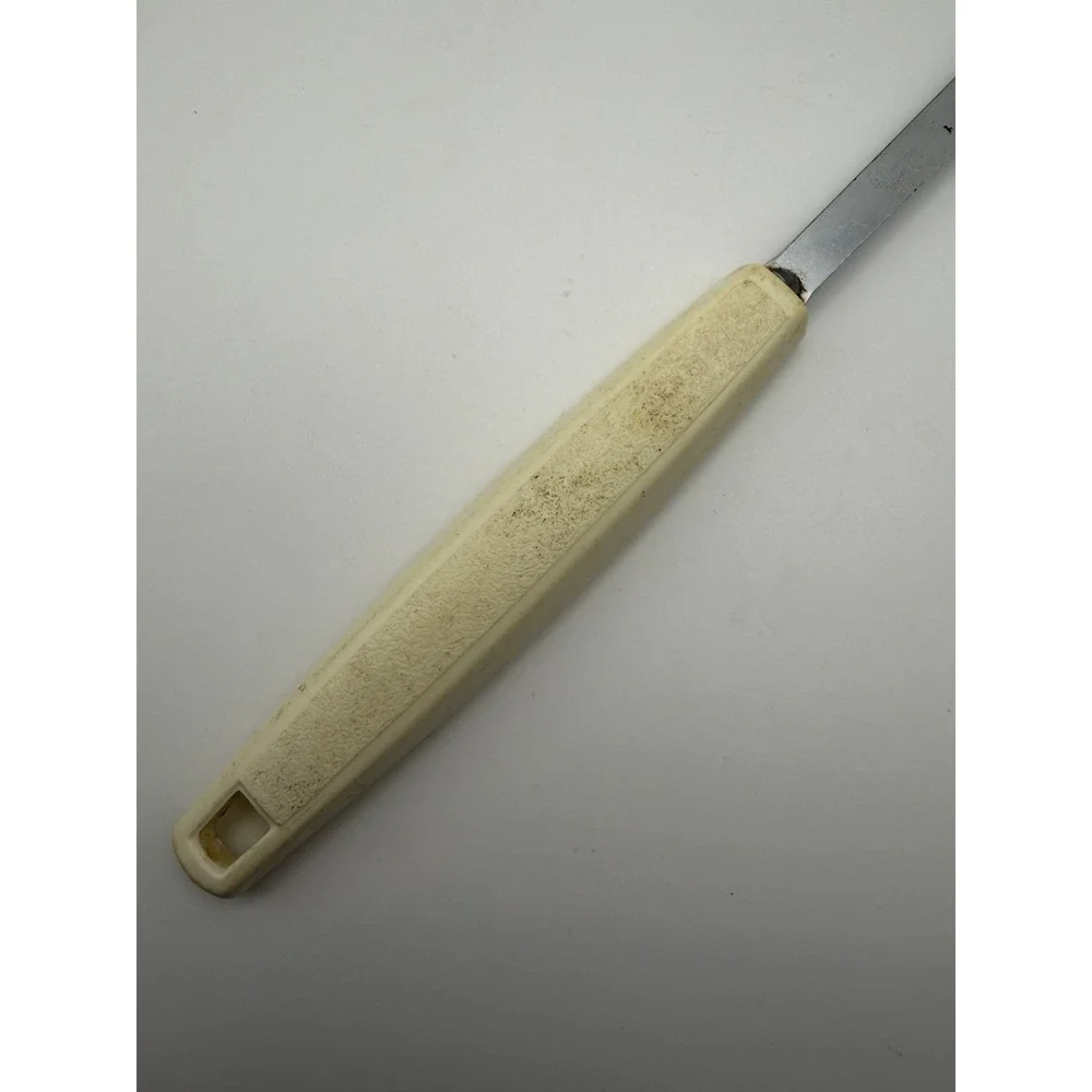 Ekco Chromium Plated Serving Fork White Plastic Handle 70's Orange Insert